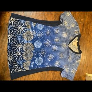 White cross scrub top